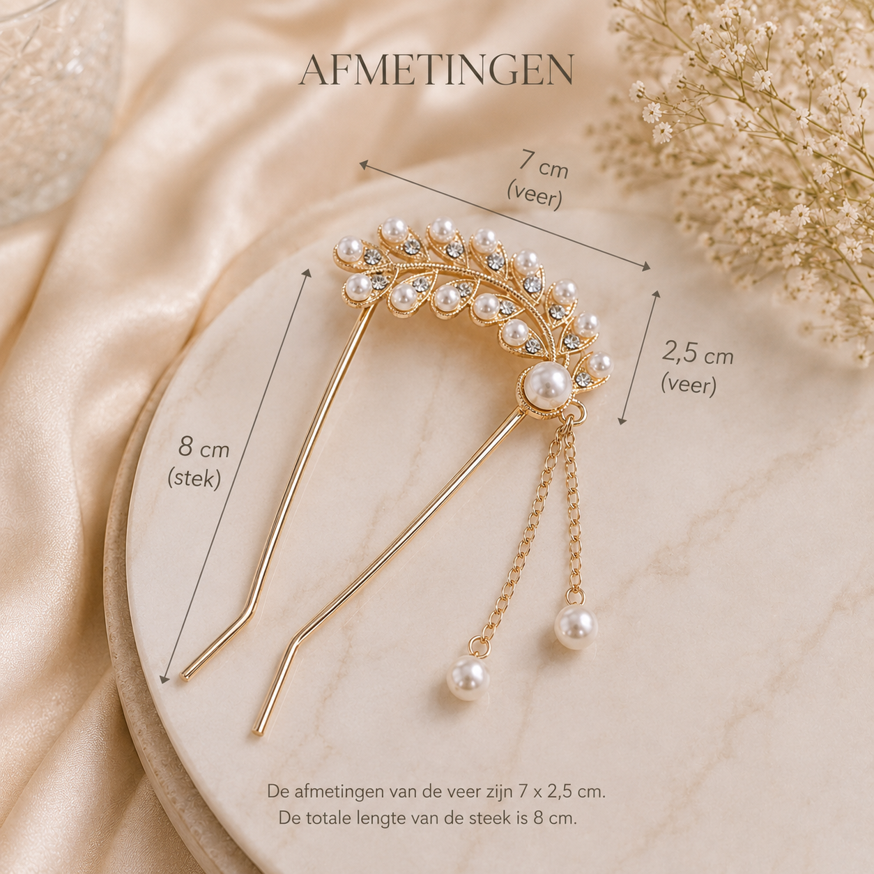 Haarsteek Noor Diamant Parel