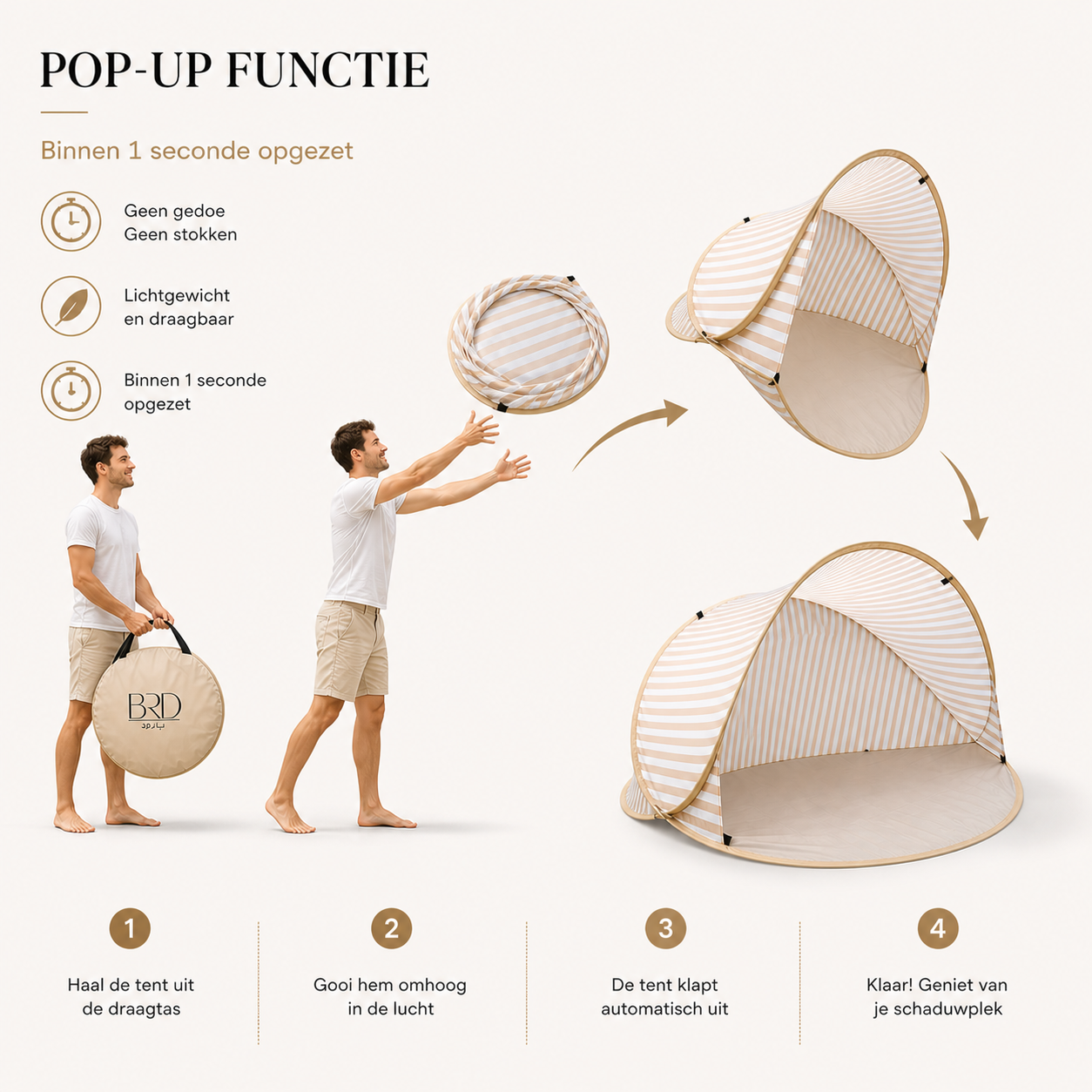 Pop-up Tent Ovaal gestreept