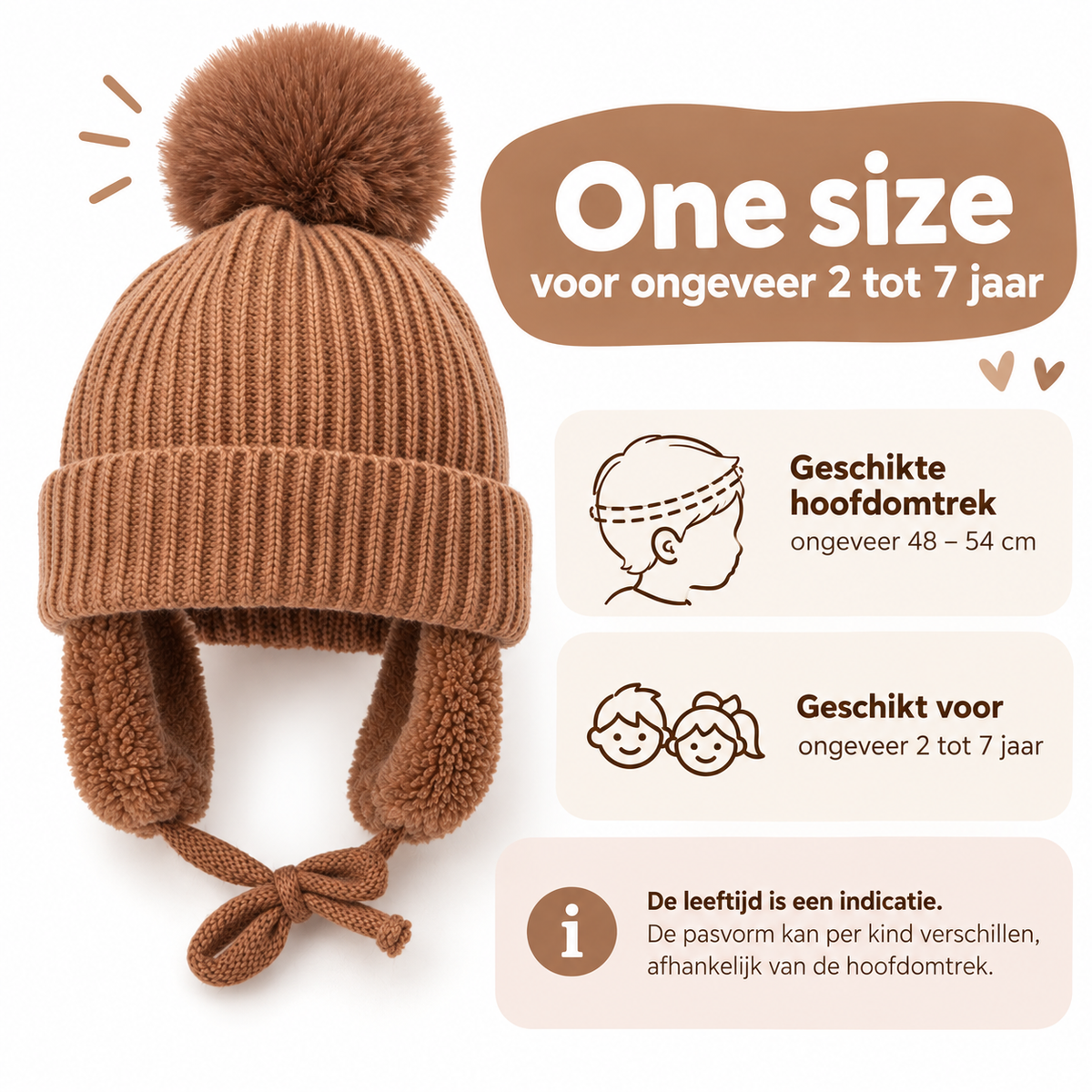 Gevoerde muts met oorkleppen