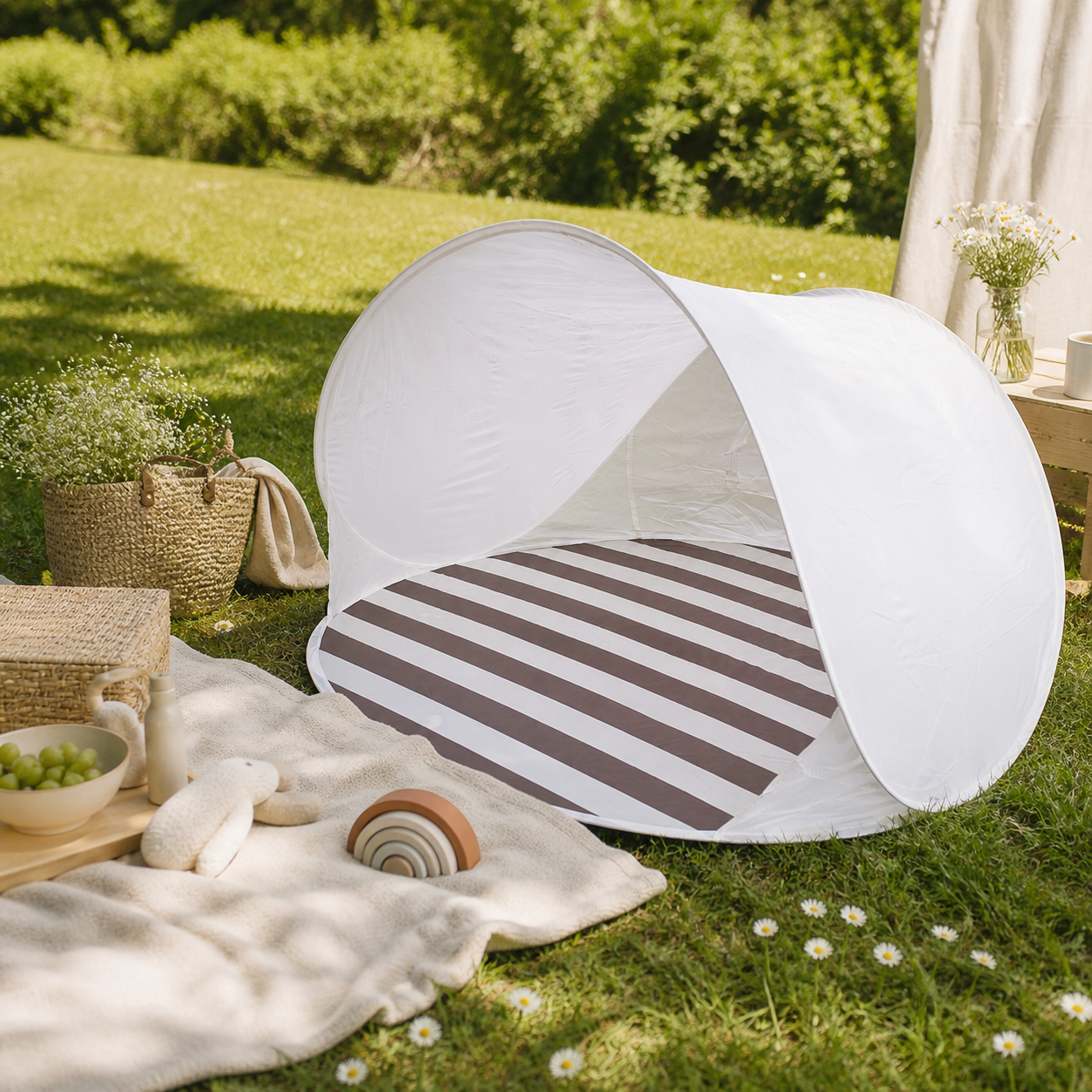 Pop-up Tent Rond Gestreept