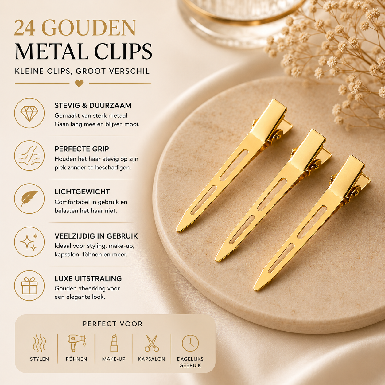 Metal Clips Goud