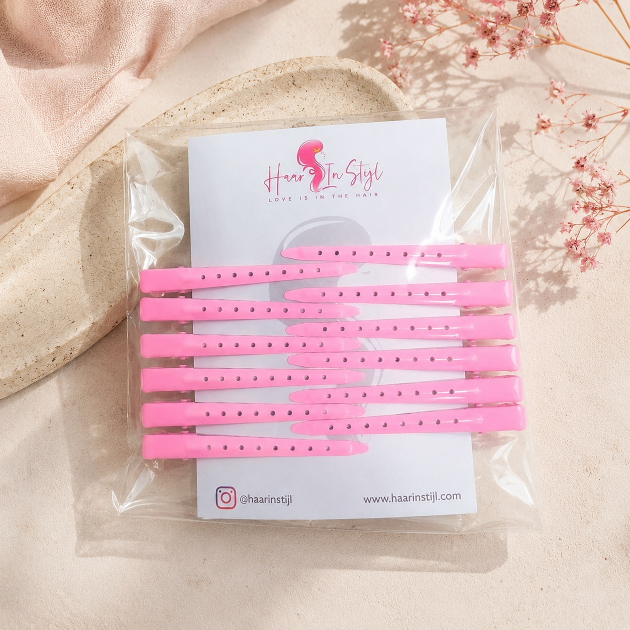 Lange Metal Clips Roze