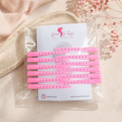 Lange Metal Clips Roze