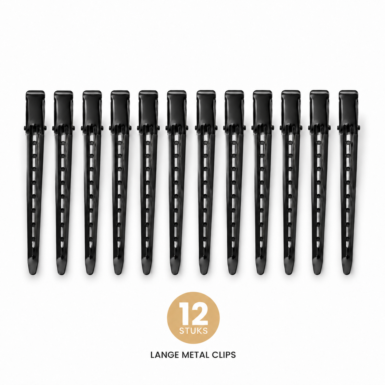 Lange Metal Clips Zwart