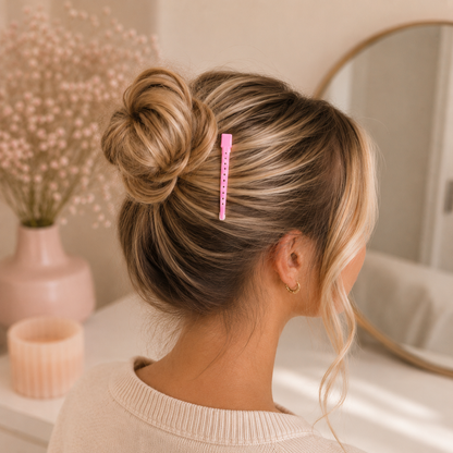 Lange Metal Clips Roze