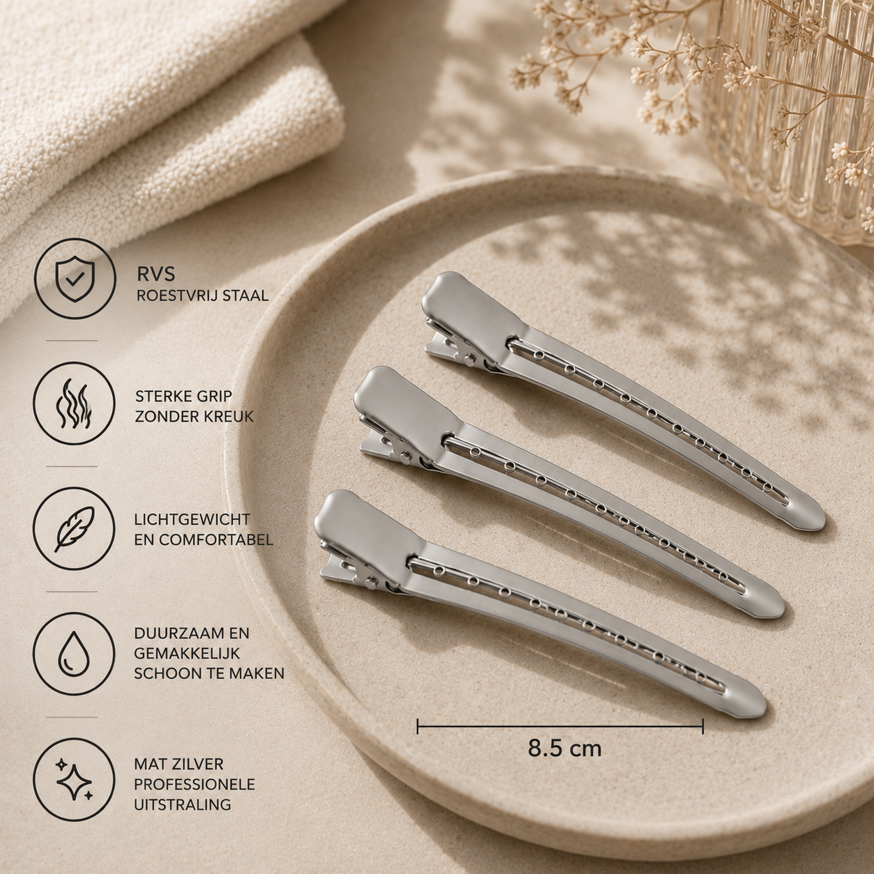 Lange Metal Clips RVS