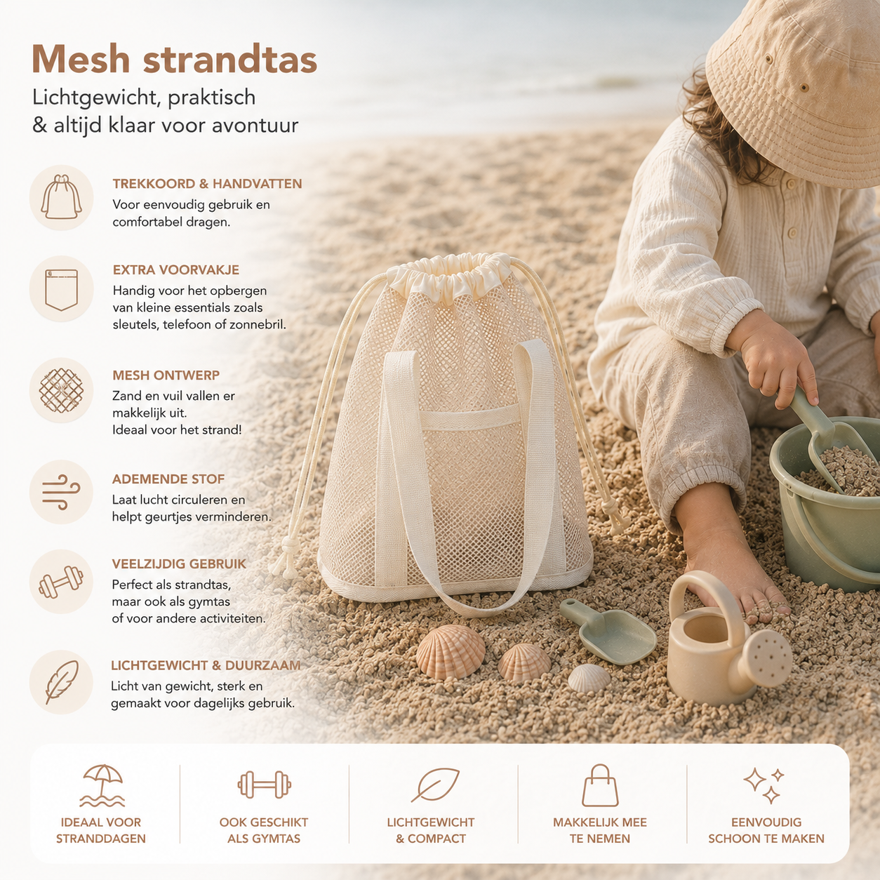 Mesh strandtas