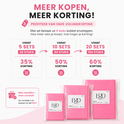 Bubbel Envelop Roze 5 stuks