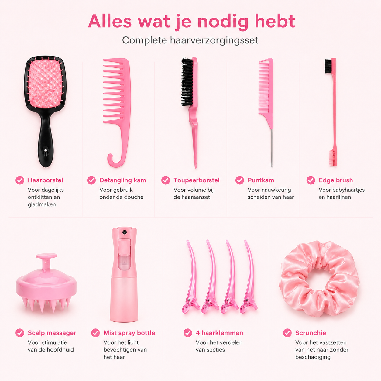 12-delige Haarverzorging Roze