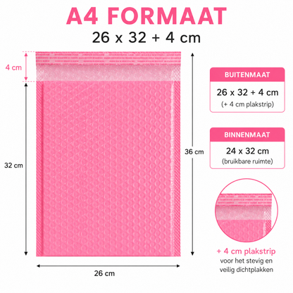 Bubbel Envelop Roze 5 stuks