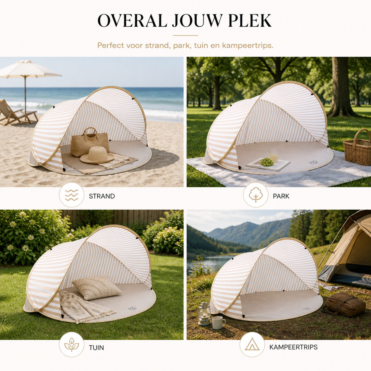 Pop-up Tent Ovaal gestreept
