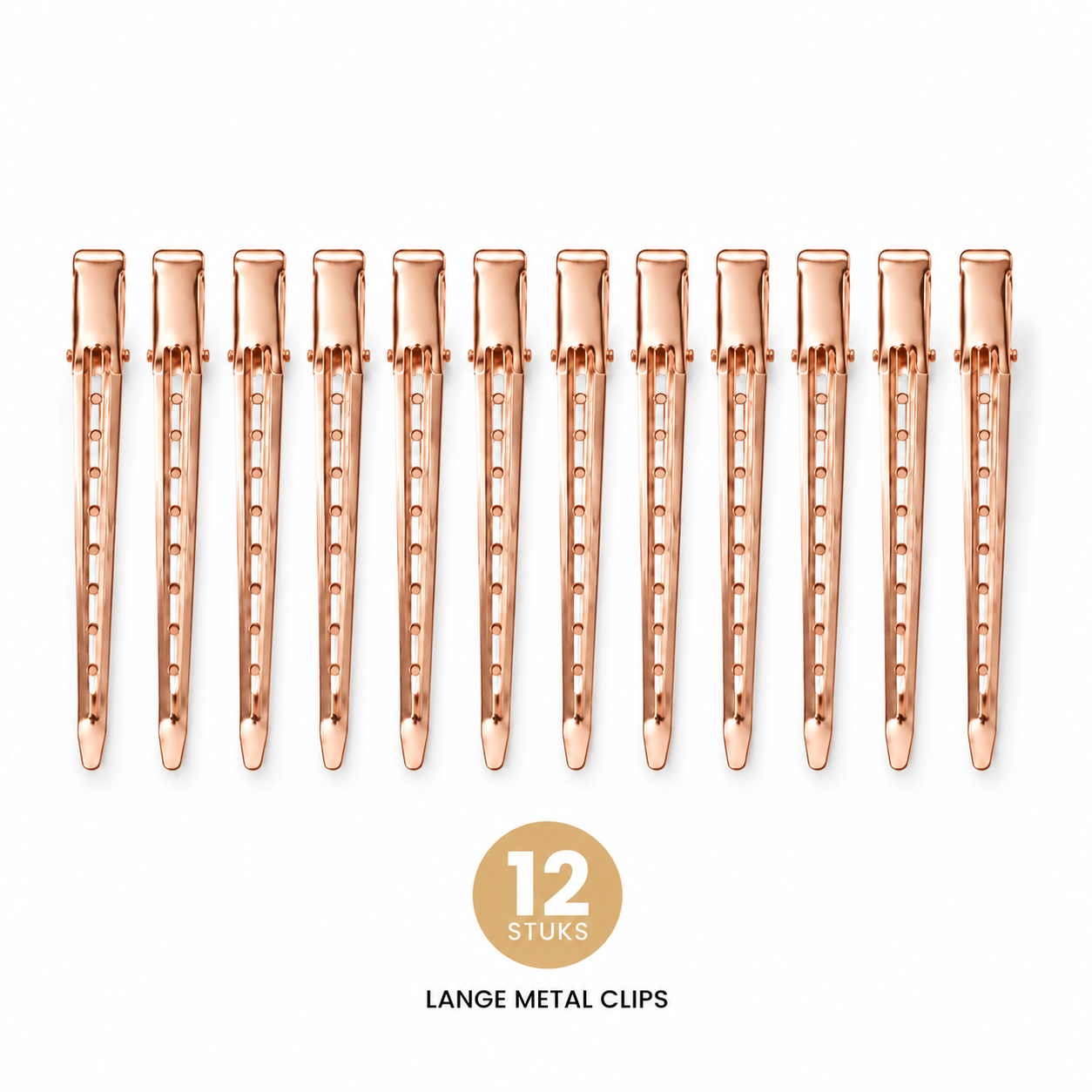 Lange Metal Clips Rosé Goud