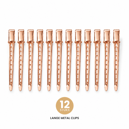 Lange Metal Clips Rosé Goud