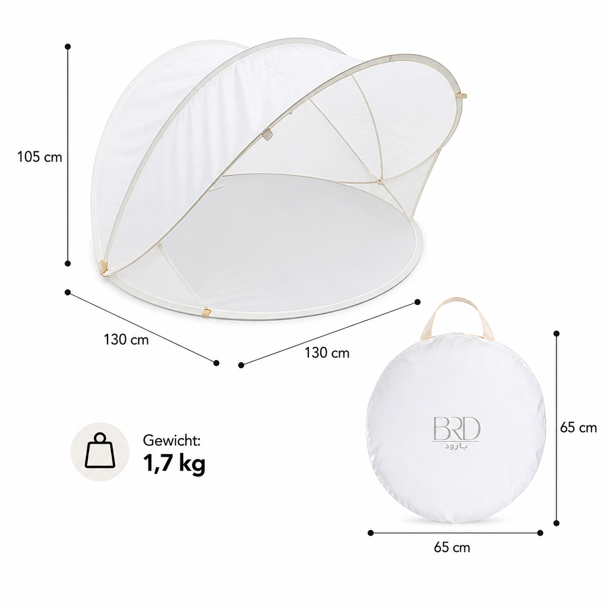 Pop-up Tent Rond Crème