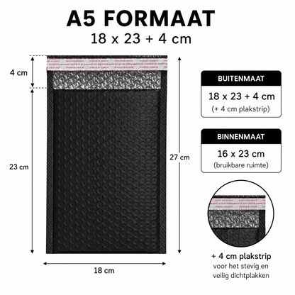 Bubbel Envelop Zwarte 5 stuks