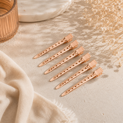 Lange Metal Clips Rosé Goud