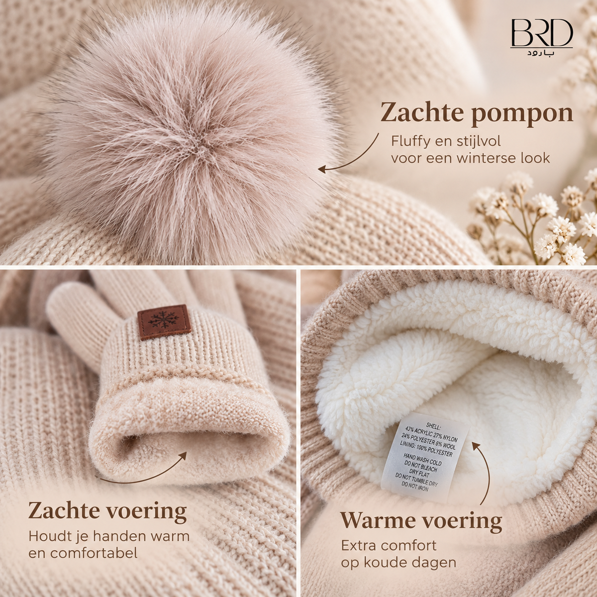 Volwassen Winter Set Pompon