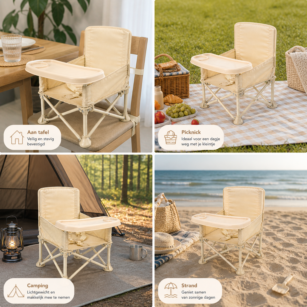 Kinderstoel Beige
