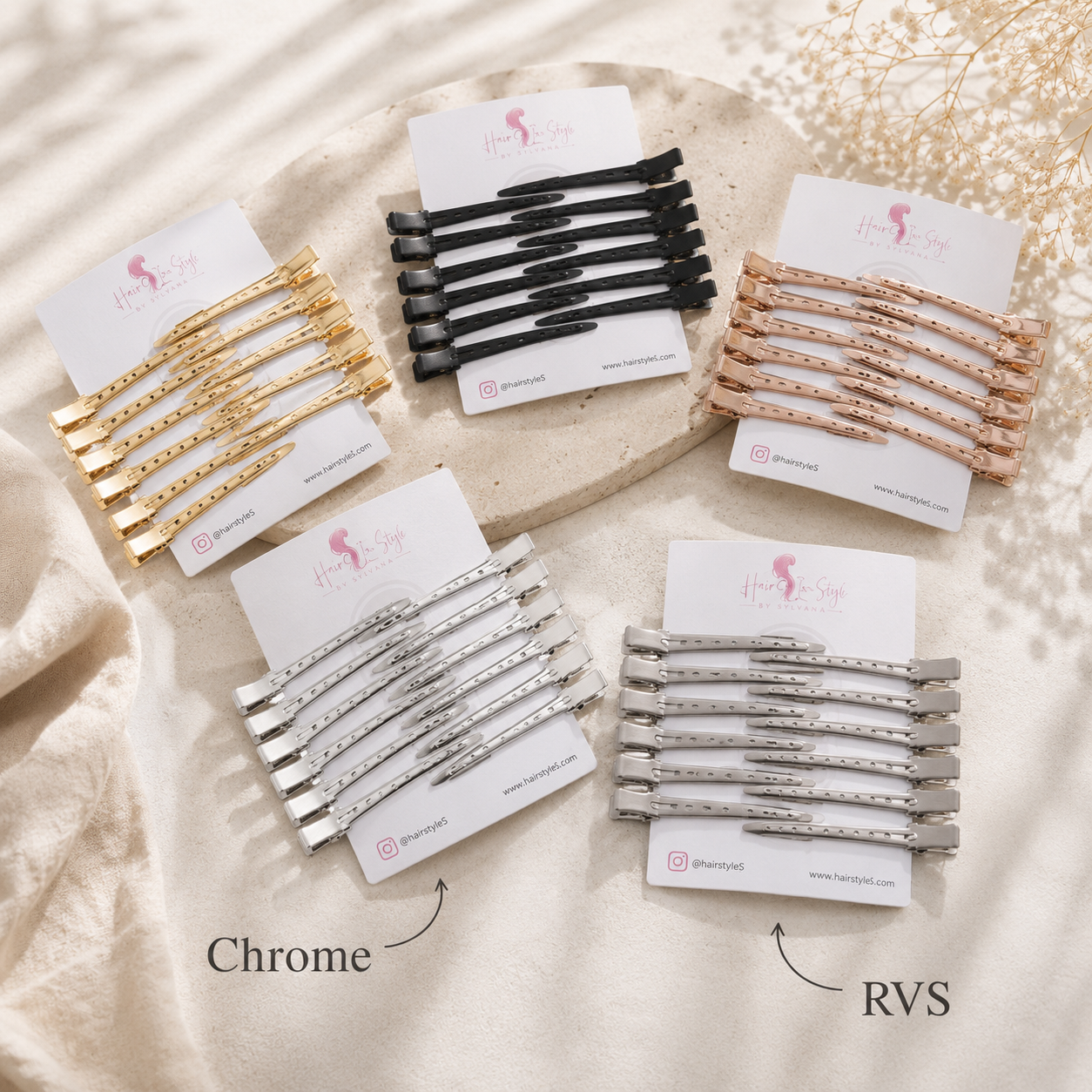 Lange Metal Clips Zwart