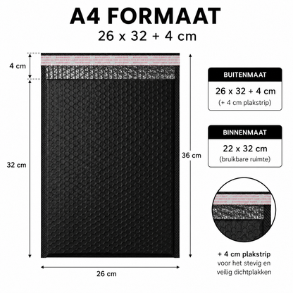 Bubbel Envelop Zwarte 5 stuks